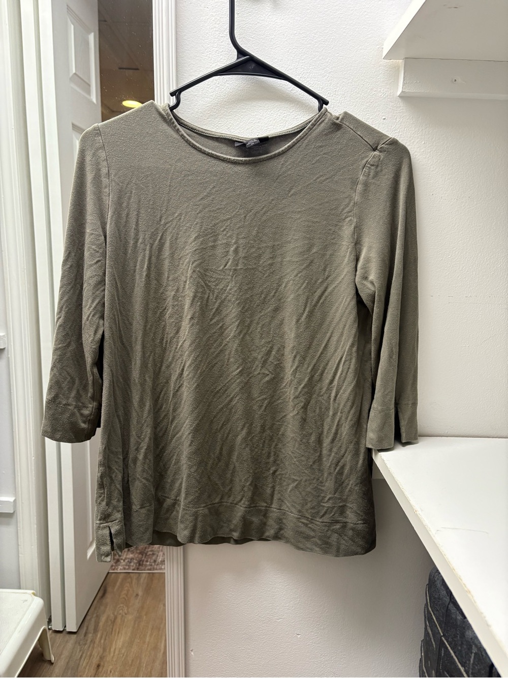 J. Jill Women's Olive Green 3/4 Sleeve Top
